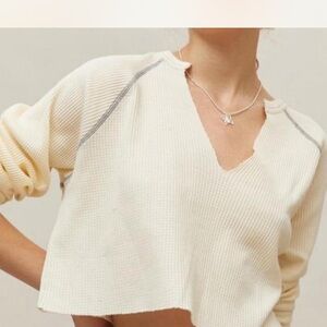 Urban Outfitters Cream Long Sleeve Top